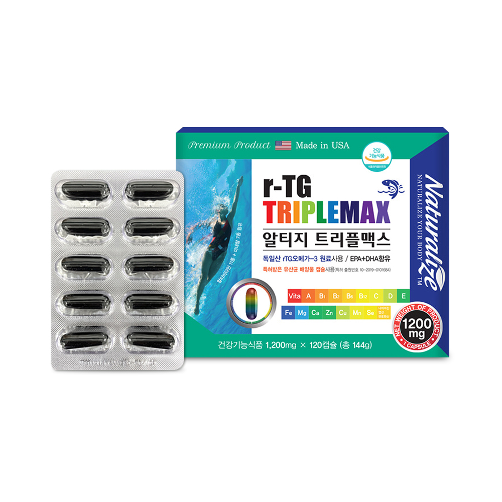 프리미엄 트리플 초임계 알티지 RTG 오메가3 멀티비타민 미네랄 120캡슐